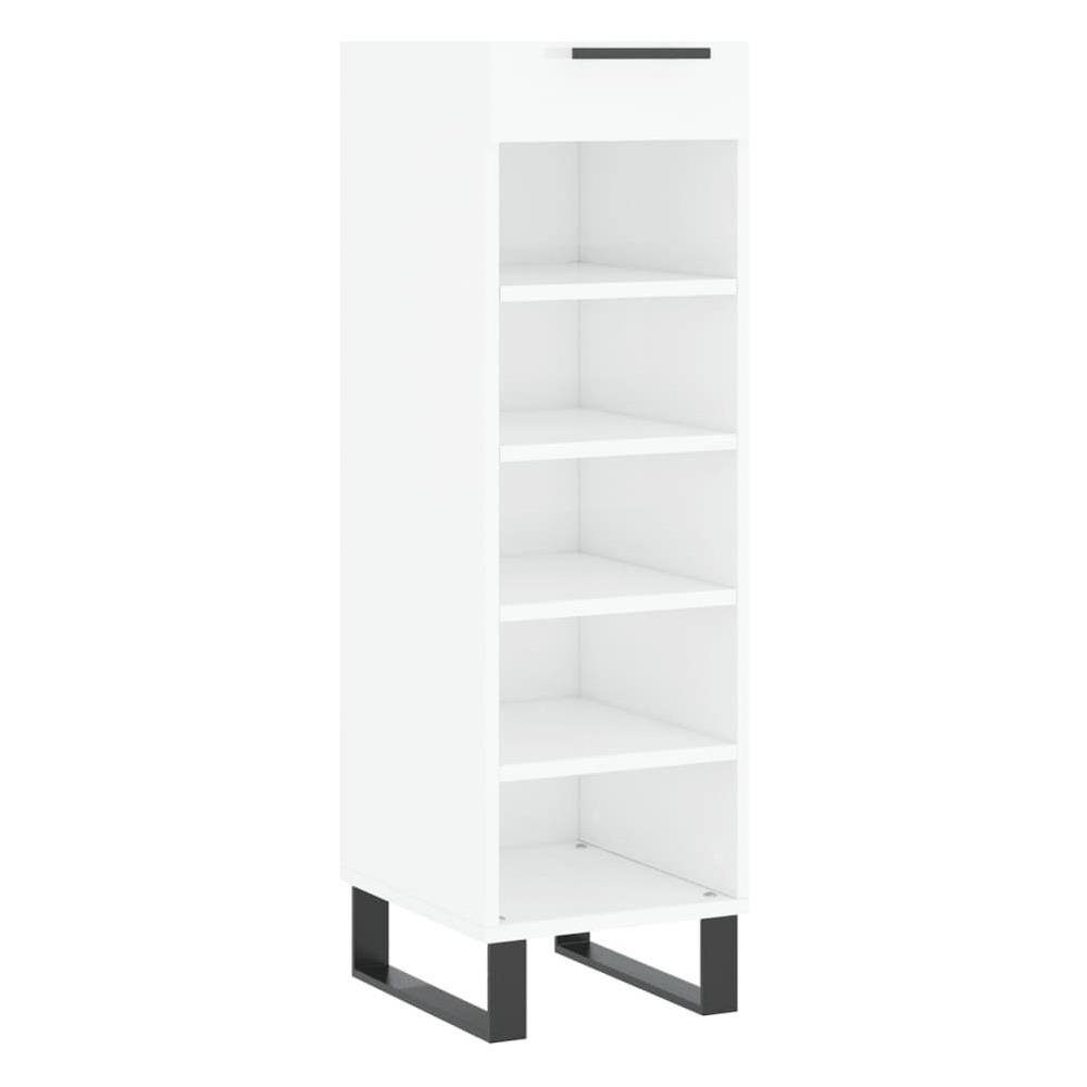 Scarpiera Bianco Lucido 30x35x105 Cm In Legno Multistrato - Foto 2