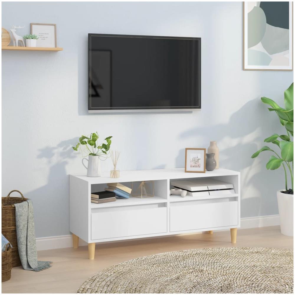 Mobile Porta Tv Bianco 100x34,5x44,5 Cm In Legno Multistrato - Foto 1