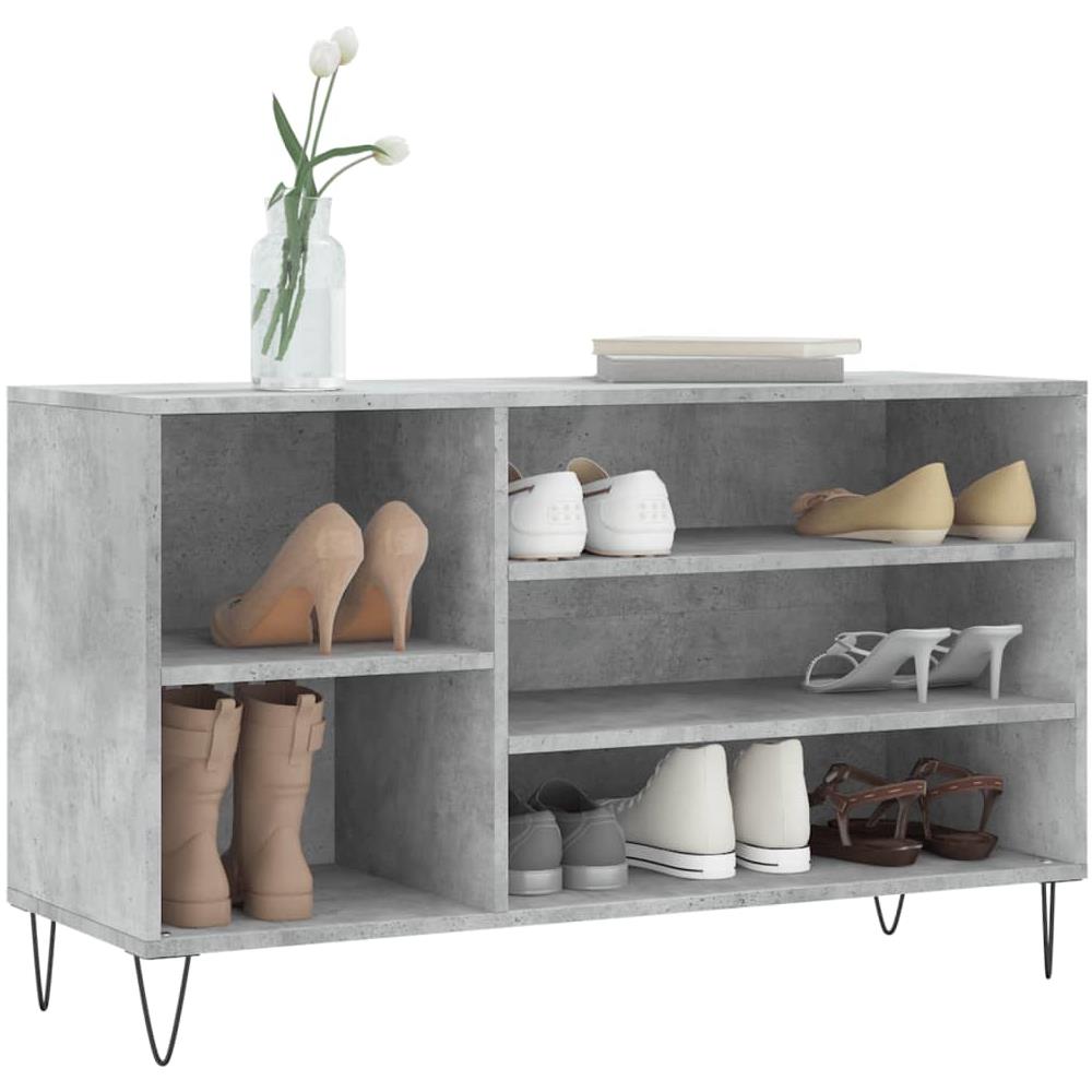 Scarpiera Grigio Cemento 102x36x60 Cm In Legno Multistrato - Foto 3
