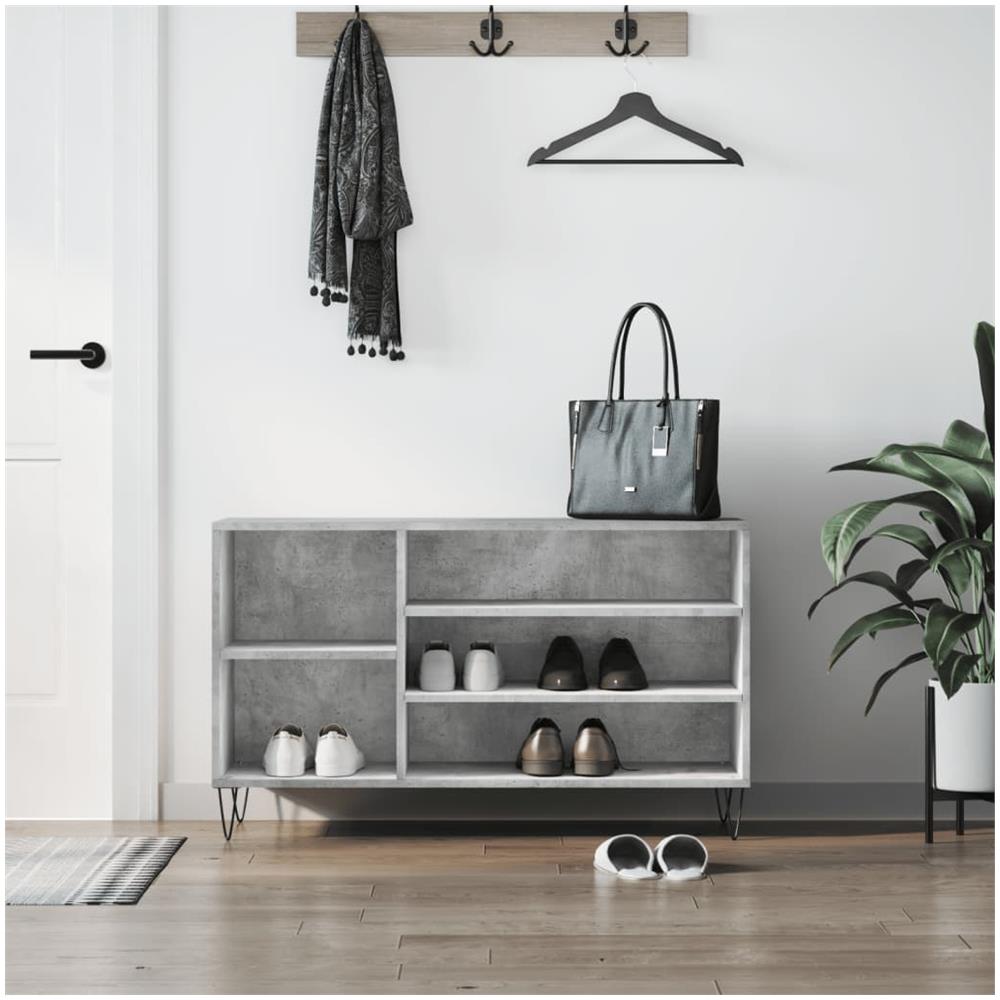Scarpiera Grigio Cemento 102x36x60 Cm In Legno Multistrato - Foto 1
