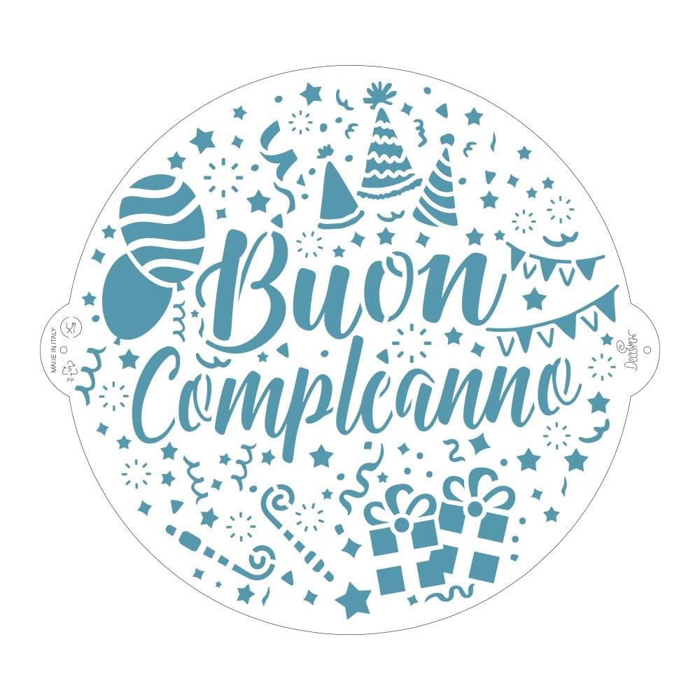 Stencil Per Torta Buon Compleanno Ø 25 Cm - Foto 3