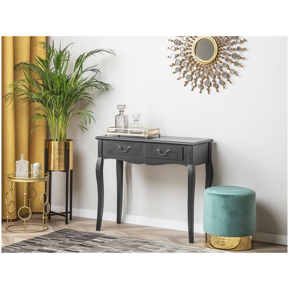 Tavolo Consolle Nero 2 Cassetti Klawock - Foto 1