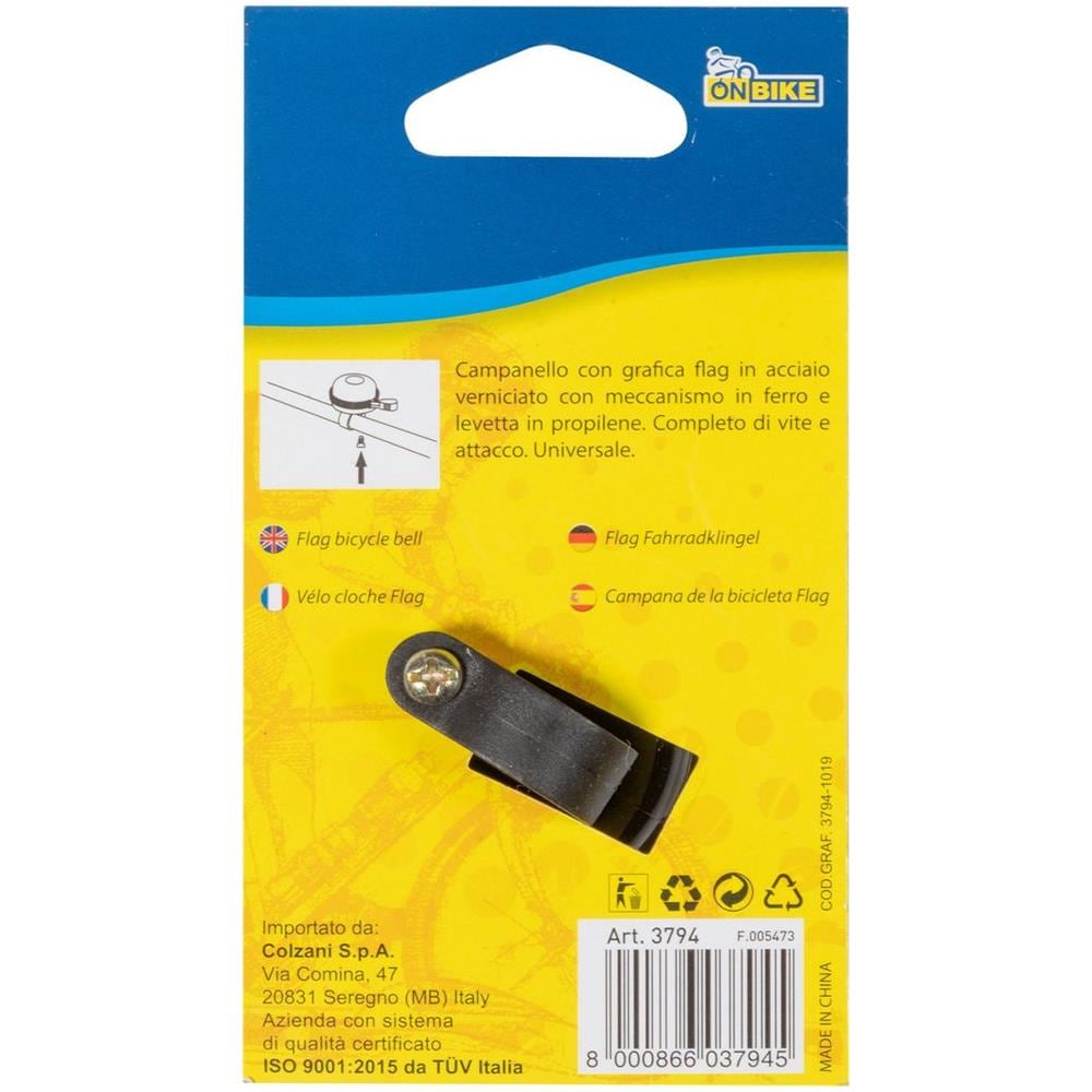 Campanello Bici Universale Acciaio Verniciato Con Bandiere - Foto 4