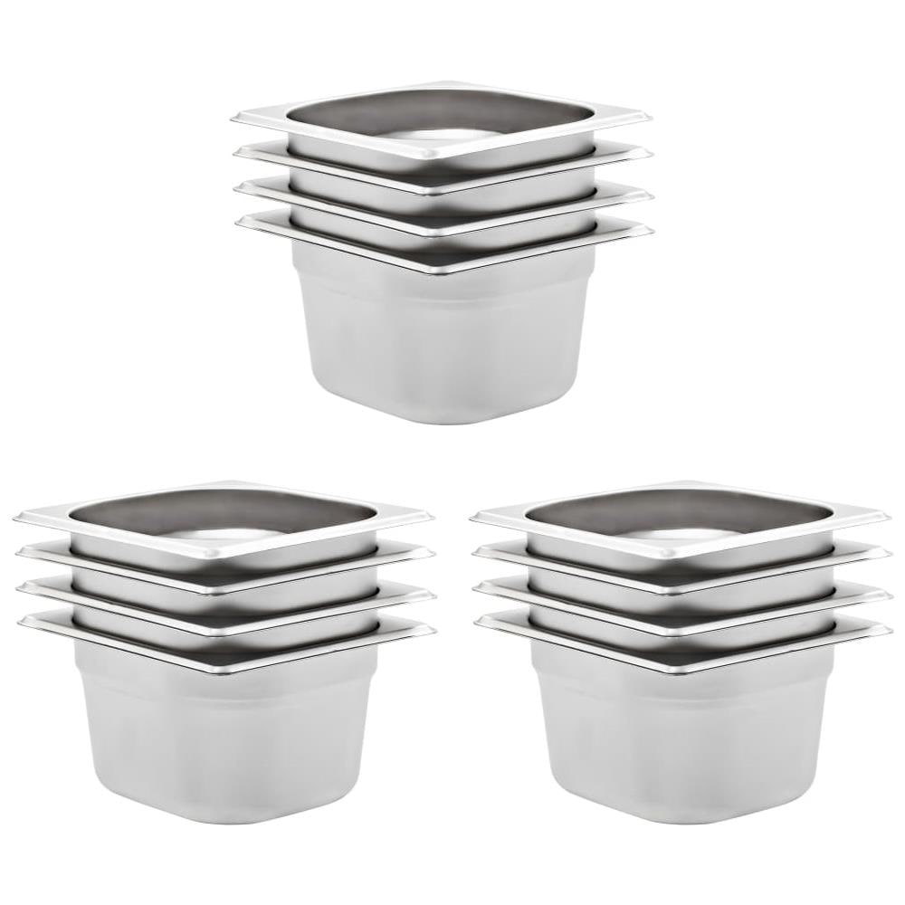Contenitori Per Alimenti 12 Pz Gn 1/6 100 Mm In Acciaio Inox - Foto 1