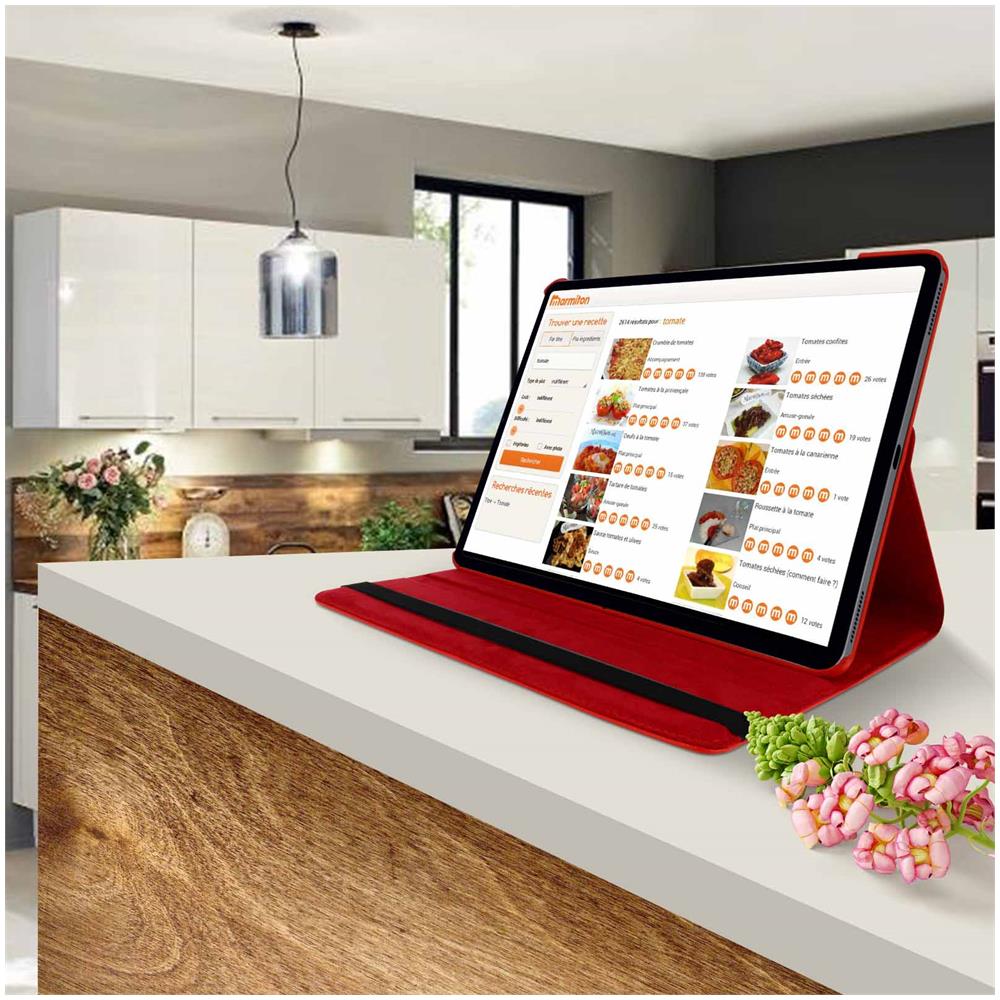 Custodia Ipad Pro 11 / Air 2022, 2020 Supporto Regolabile 360° Rosso - Foto 2