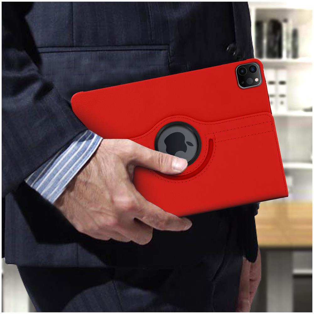Custodia Ipad Pro 11 / Air 2022, 2020 Supporto Regolabile 360° Rosso - Foto 5