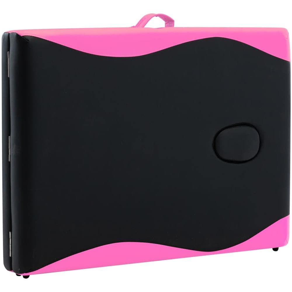 Lettino Da Massaggio A 2 Sezioni In Alluminio Nero E Rosa - Foto 2