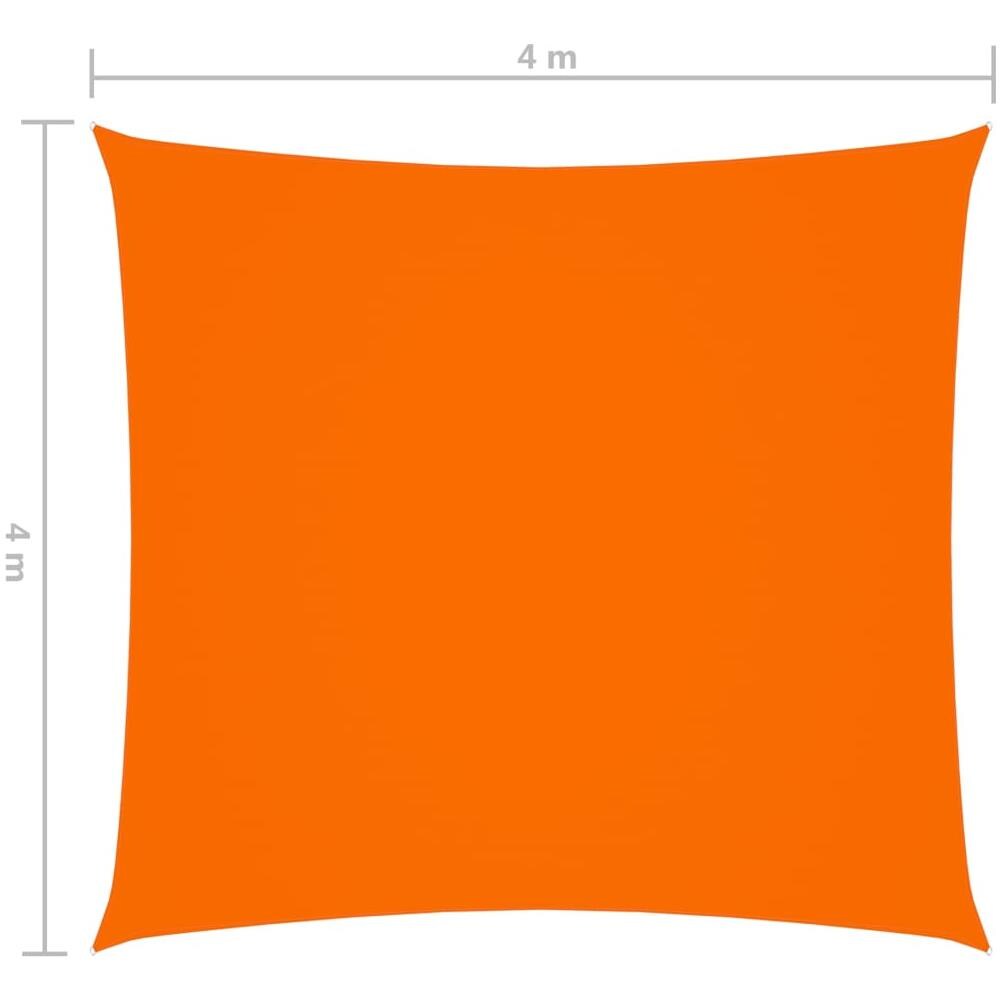 Vela Parasole in Tela Oxford Quadrata 4x4 m Arancione - Foto 6