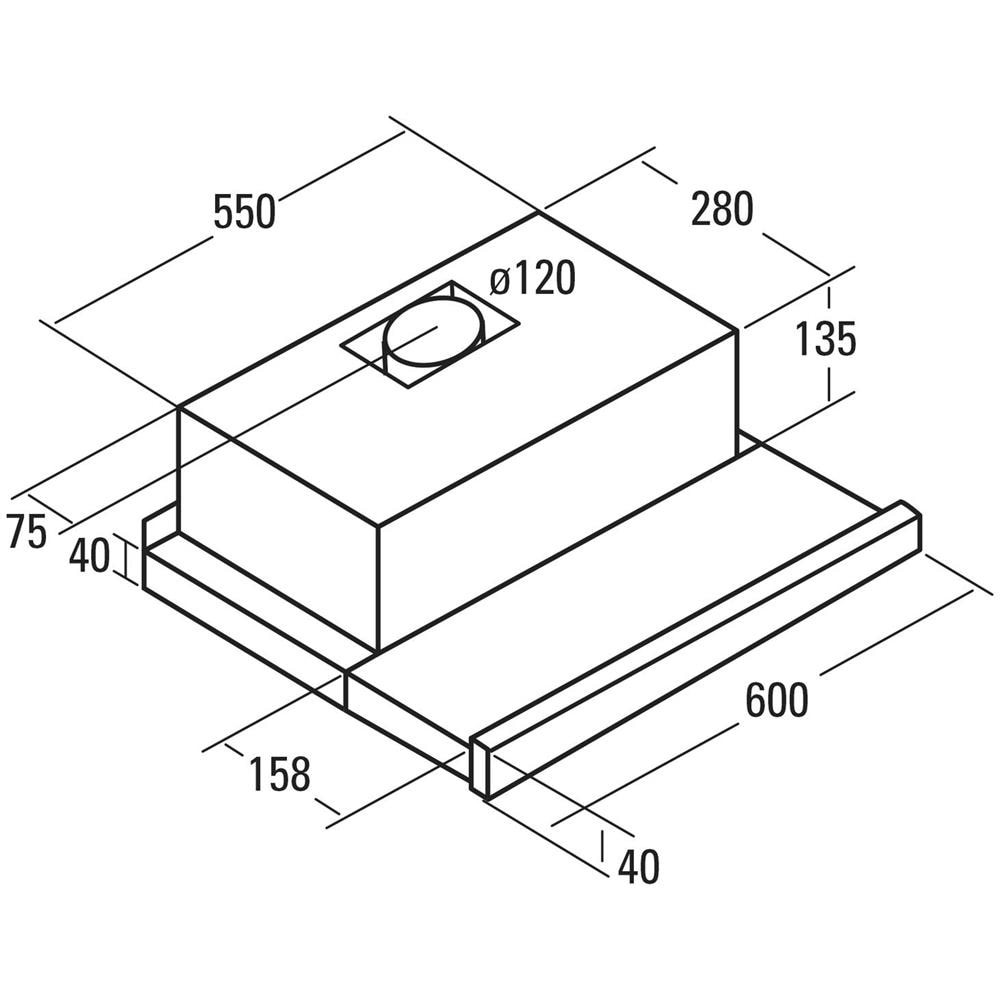 Cappa Tf 5260 X Telescopica, Classe Efficienza Energetica D, Larghezza 60 Cm, 325 M³ / h, Comando A Scorrimento, Led, Inox - Foto 2