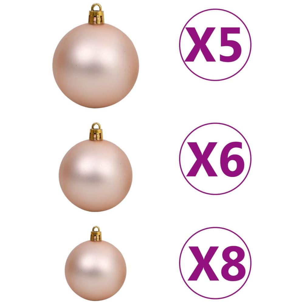 Set Natale con 61 Palline Punta e 150 Luci LED Oro Rosa - Foto 3