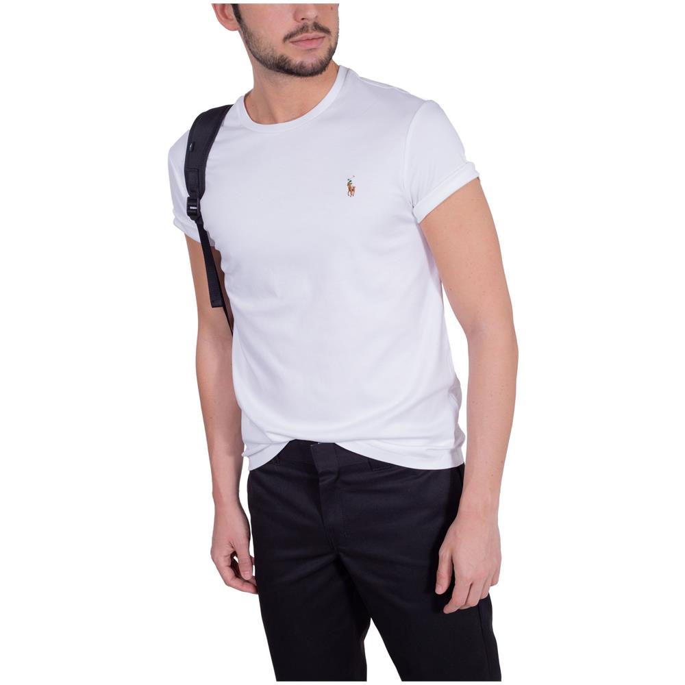 Uomo - T-shirt Signature In Cotone Pima Blu Navy - Foto 2