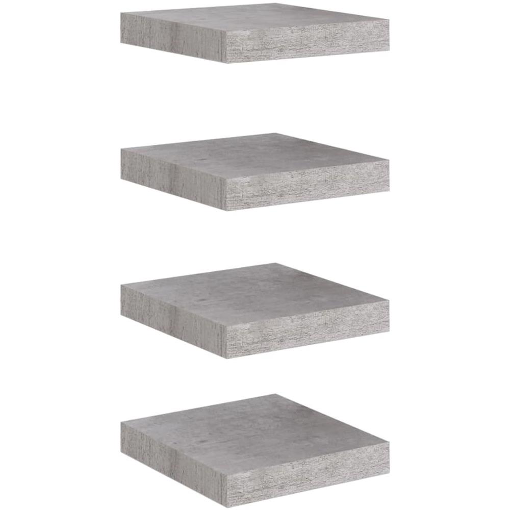 Mensole A Muro 4 Pz Grigio Cemento 23x23,5x3,8 Cm In Mdf - Foto 2
