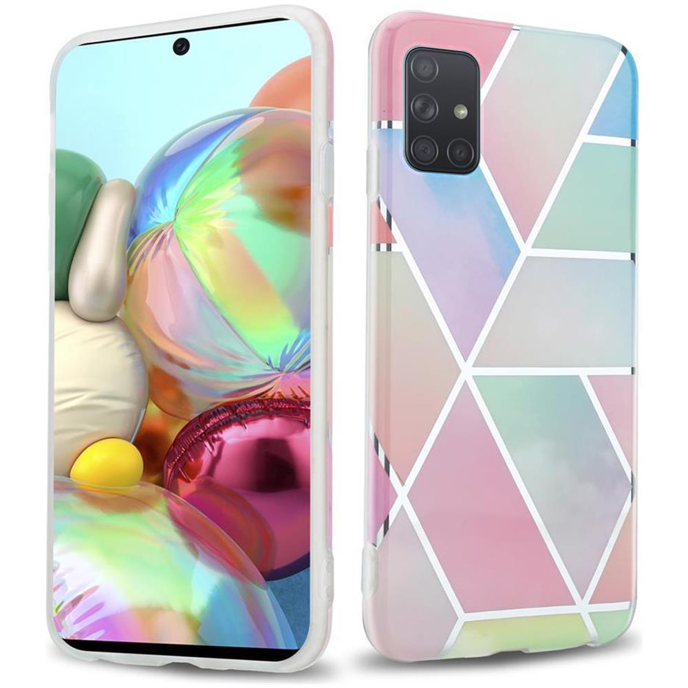Custodia Compatibile Con Samsung Galaxy A71 5g In Marmo Arcobaleno No. 11 - Coperchio Protettivo In Silicone Tpu Con Motivo A Mosaico - Foto 1