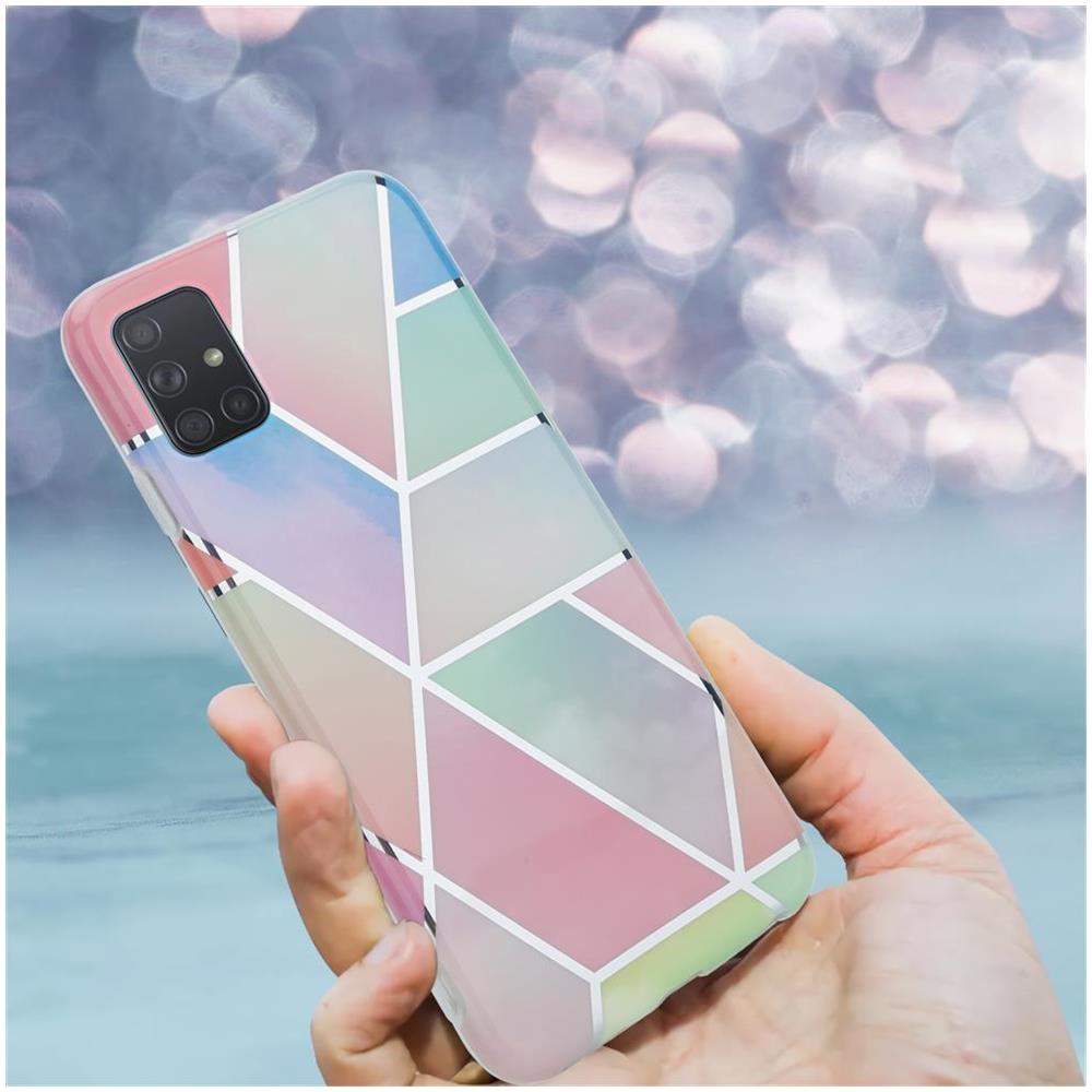 Custodia Compatibile Con Samsung Galaxy A71 5g In Marmo Arcobaleno No. 11 - Coperchio Protettivo In Silicone Tpu Con Motivo A Mosaico - Foto 8