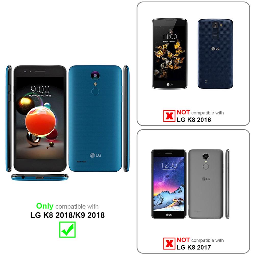 Custodia Compatibile Con Lg K8 2018 In Turchese Fiore - Coperchio Protettivo In Design Floreale Con Chiusura Magnetica, Funzione Stand E Slot Per Carte - Foto 2