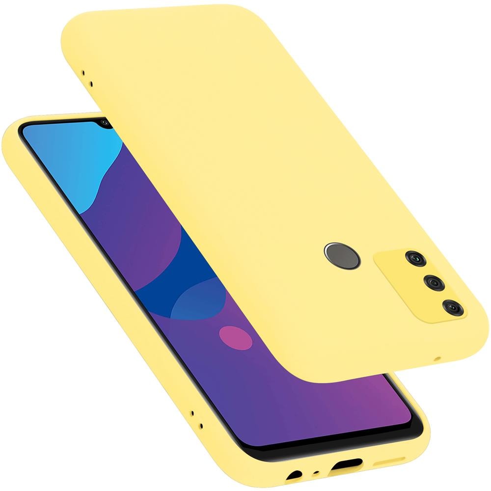 Custodia Compatibile Con Honor 9a In Liquid Giallo - Coperchio Protettivo In Silicone Tpu Flessibile - Foto 1