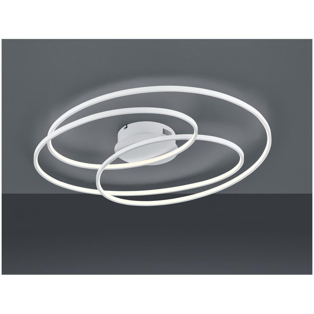 Gale Plafoniera Led Grande Bianca Cerchi Concentrici Con Regolazione Intensita' Con Interruttore D. 80cm - Foto 1