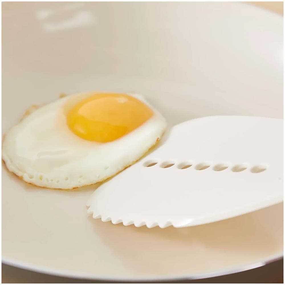 Nordic Nordic Set Di 6 Utensili Da Cucina Nylon + Portautensili, Manici Effetto Legno Bianco - Foto 2