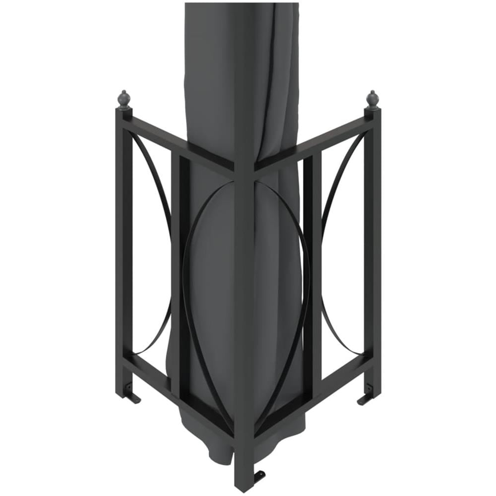 Gazebo Con Teli Laterali E Doppio Tetto 3x3 M Antracite - Foto 5