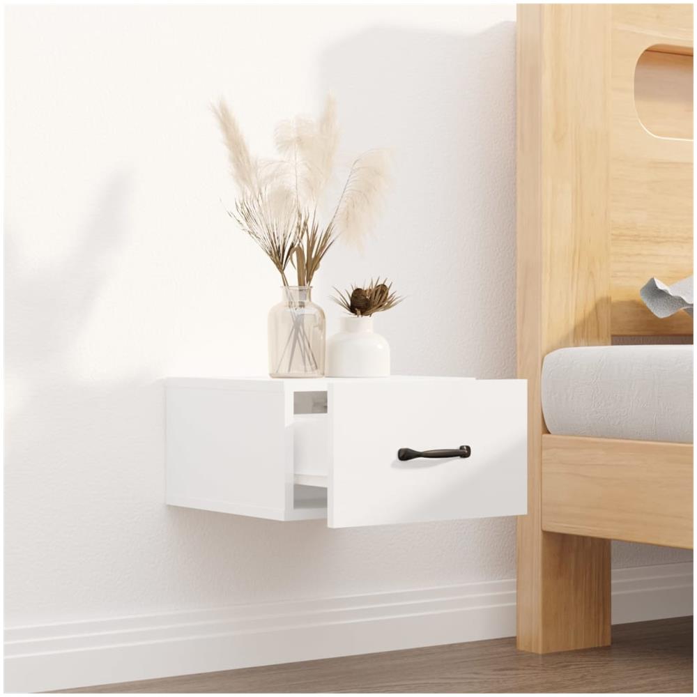 Comodino A Muro Bianco Lucido 35x35x20 Cm - Foto 2