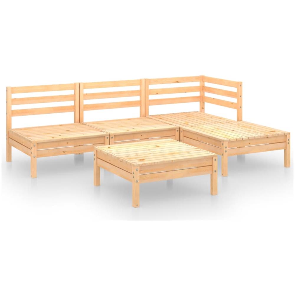 Set Salotto da Giardino 5 pz in Legno Massello di Pino - Foto 2