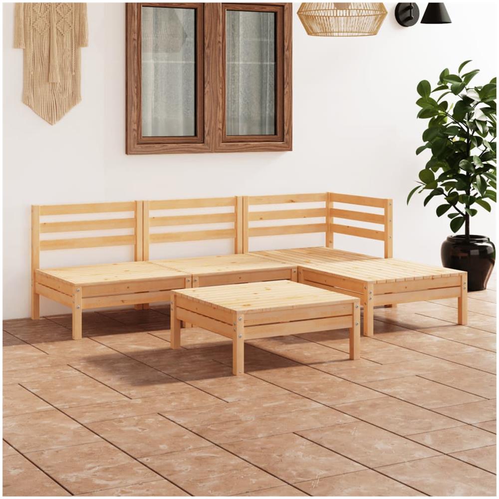 Set Salotto da Giardino 5 pz in Legno Massello di Pino - Foto 1