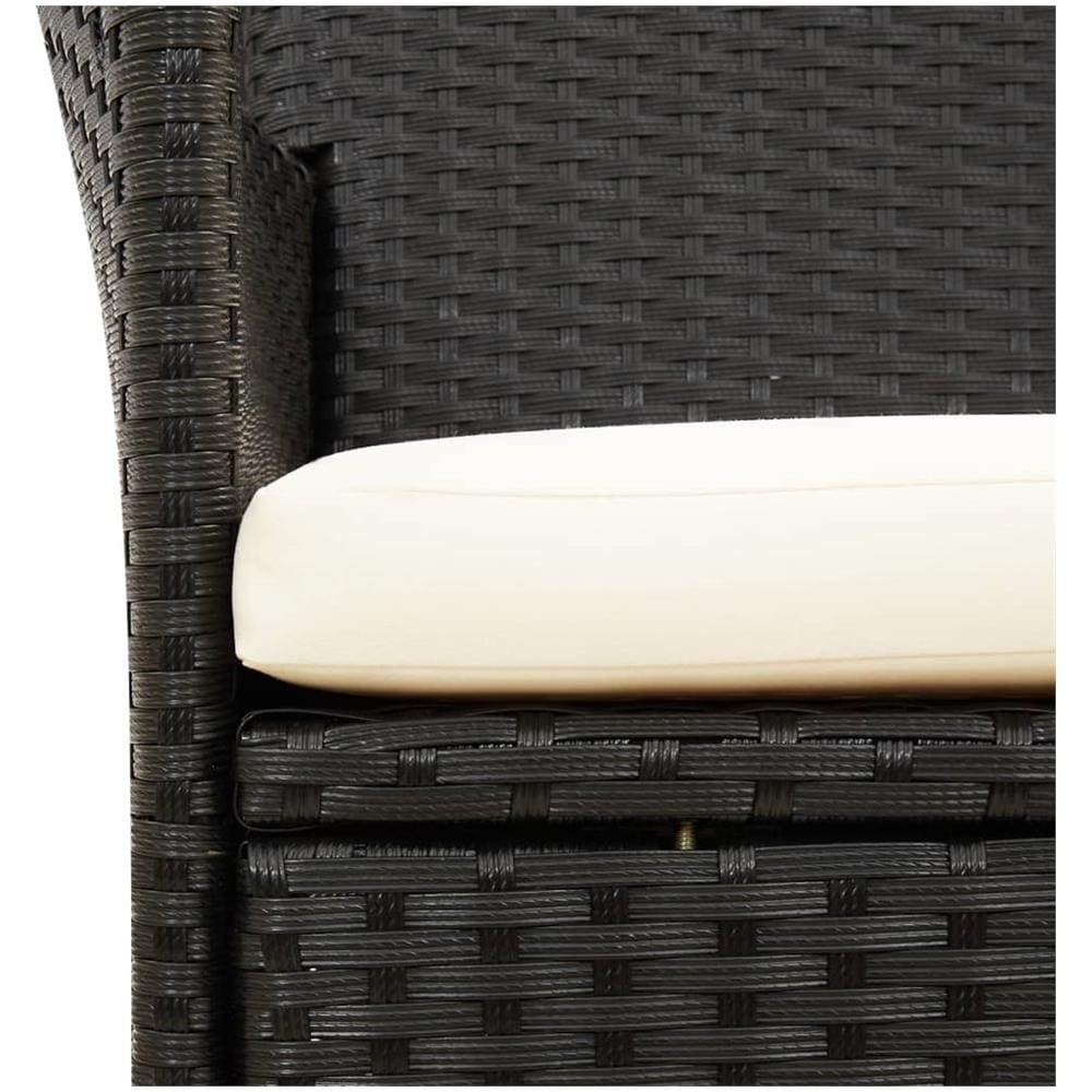 Set Mobili Da Giardino 7 Pz Con Cuscini In Polyrattan Nero - Foto 2