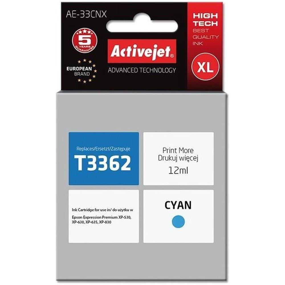 Inchiostro Ae-33cnx Per Stampante Epson, Sostituzione Epson 33xl T3362; Supremo; 12 Millilitri; Ciano - Foto 1