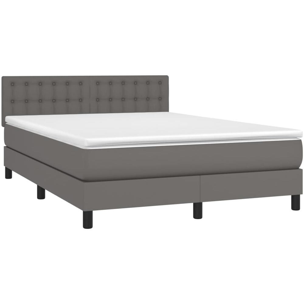 Giroletto Molle Con Materasso E Led Grigio 140x200cm Similpelle - Foto 3