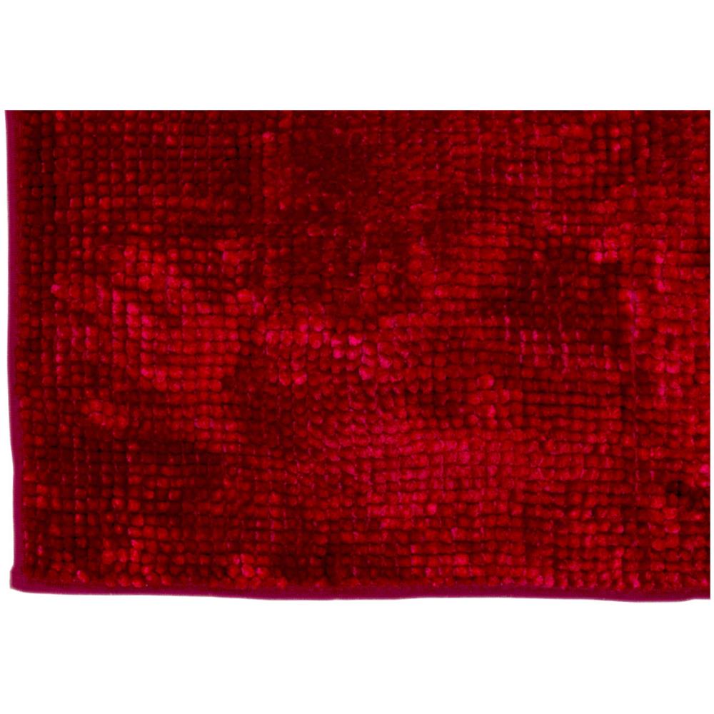 Tappeto Shaggy Bagno E Cucina Retro Antiscivolo In Microfibra Perla Bordeaux 50x80 Bordeaux - Foto 3