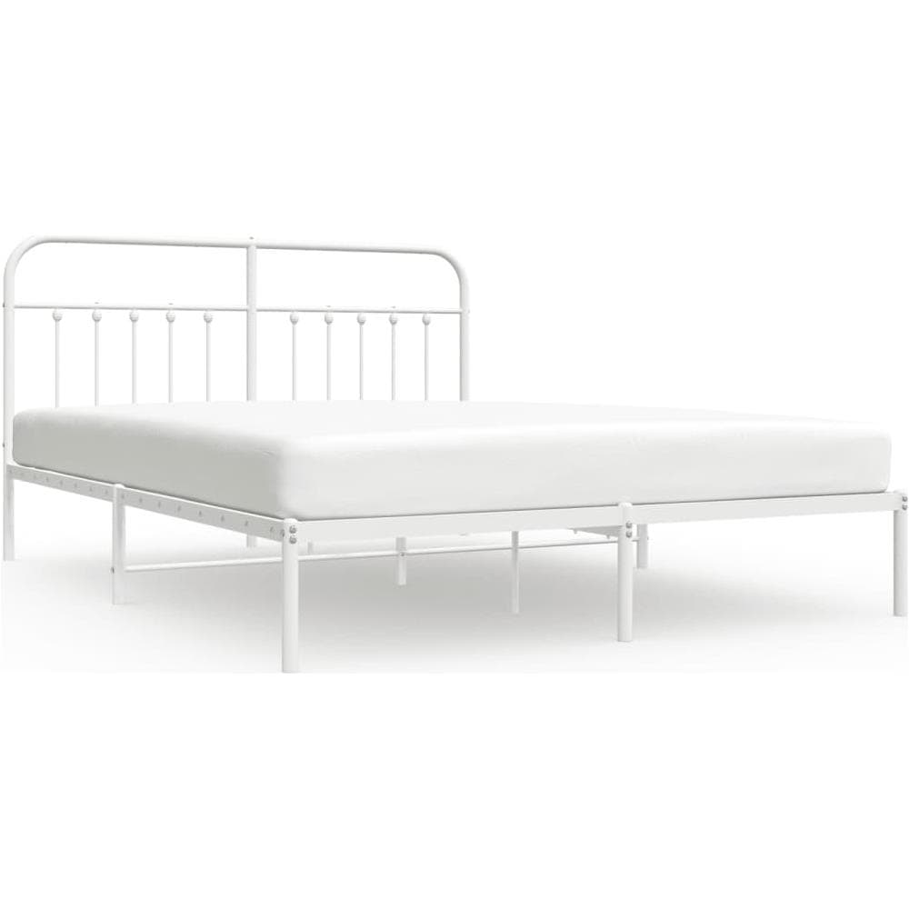 Giroletto Con Testiera Metallo Bianco 183x213 Cm - Foto 2