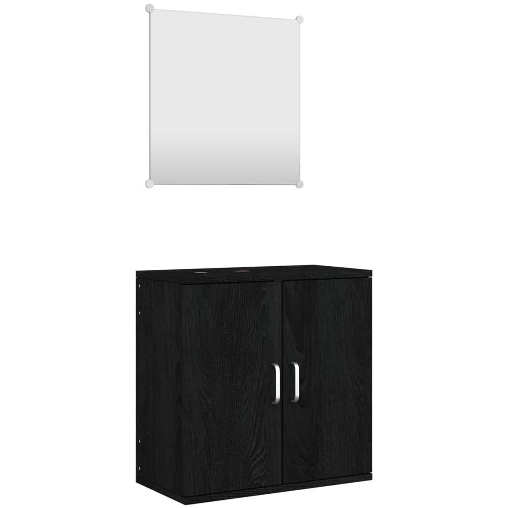 Set Mobili Da Bagno 2 Pz Nero In Legno Multistrato - Foto 2