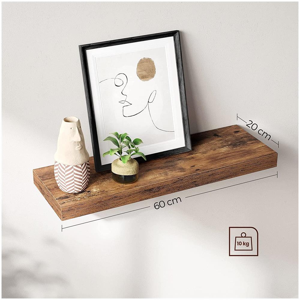 Mensola da parete Valora SHELF 60CM in stile rustico marrone per soggiorno - Foto 2