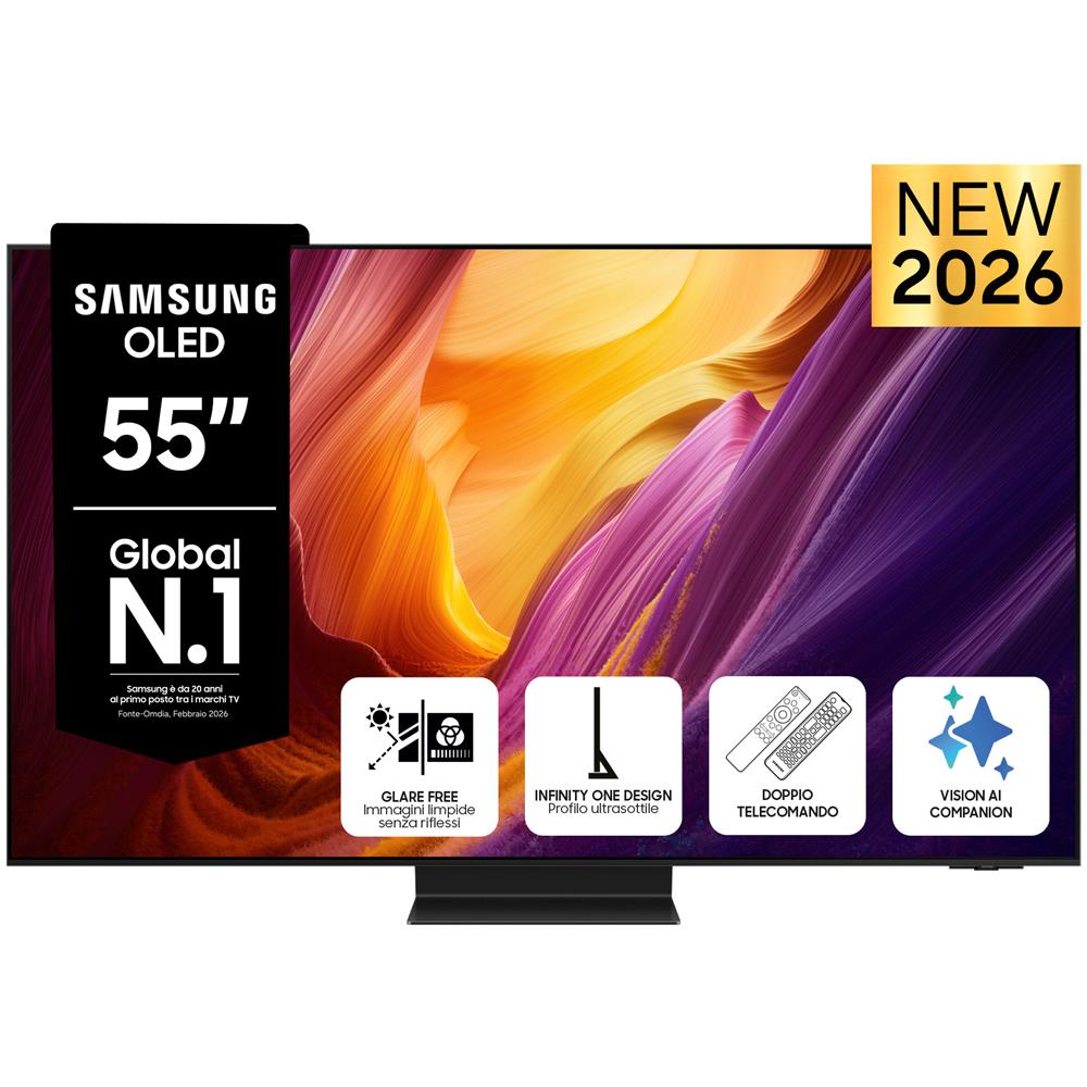 OLED AI TV 77" QE77S95HFTXZT 4K, Processore NQ4 AI Gen3, 4K AI Upscaling Pro, Glare Free, OLED HDR Pro, Motion Xcelerator 165Hz, Dolby Atmos & OTS+, Infinity One Design, Vision AI Smart TV, 2026 - Foto 1