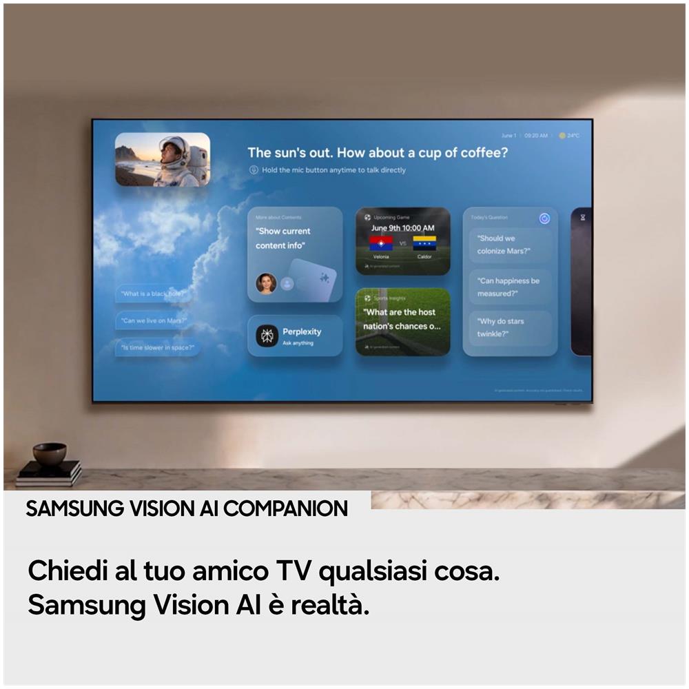 OLED AI TV 77" QE77S95HFTXZT 4K, Processore NQ4 AI Gen3, 4K AI Upscaling Pro, Glare Free, OLED HDR Pro, Motion Xcelerator 165Hz, Dolby Atmos & OTS+, Infinity One Design, Vision AI Smart TV, 2026 - Foto 12