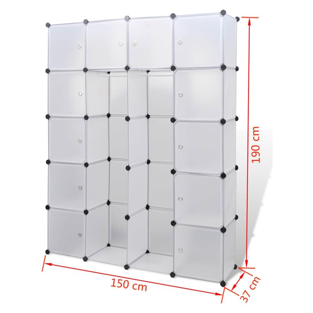 Armadietto Modulare 14 Scomparti Bianco 37 x 146 x 180,5 cm - Foto 5