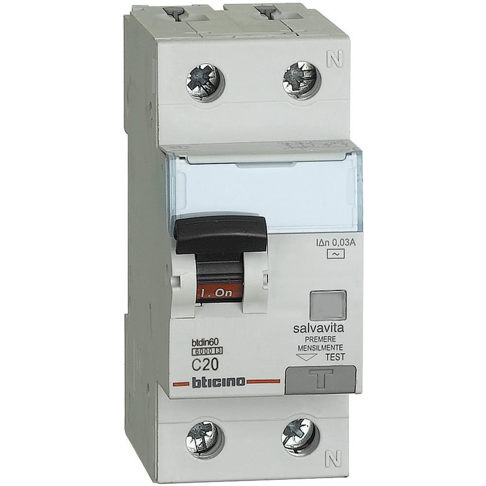 Gn8813ac20 - Btdin60 - Interruttore Magnetotermico Differenziale Ac 1p+n 20a 6ka 30ma - Foto 2