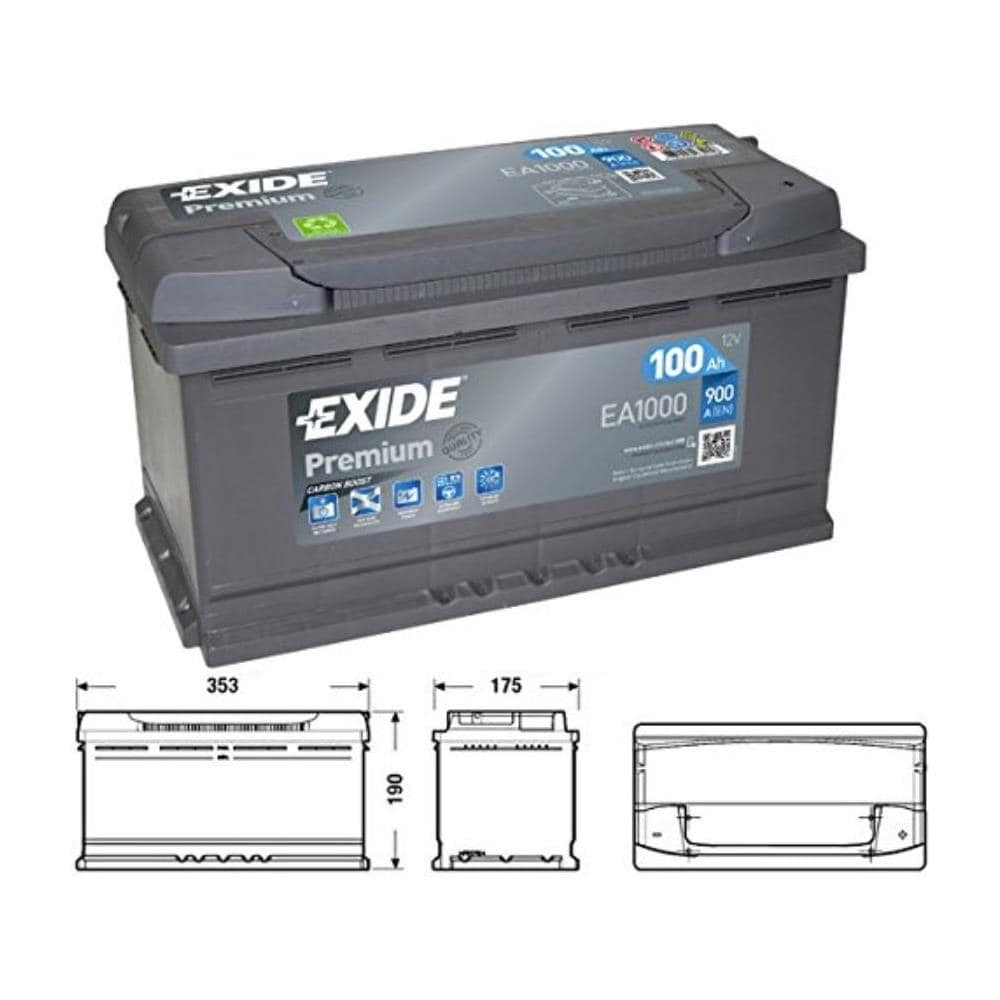 Batteria Per Auto Ea1000- 12v 100 Ah Positivo A Dx 900a Spunto - Foto 2
