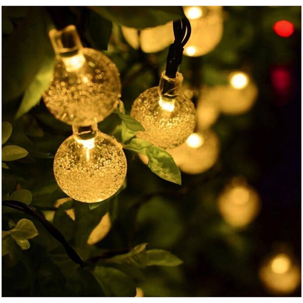 10m Luci Stringa Solare Da Esterno Catena Luminosa Solare 40 Led Con Palline Trasparente Impermeabile Illuminazione Fata - Foto 1