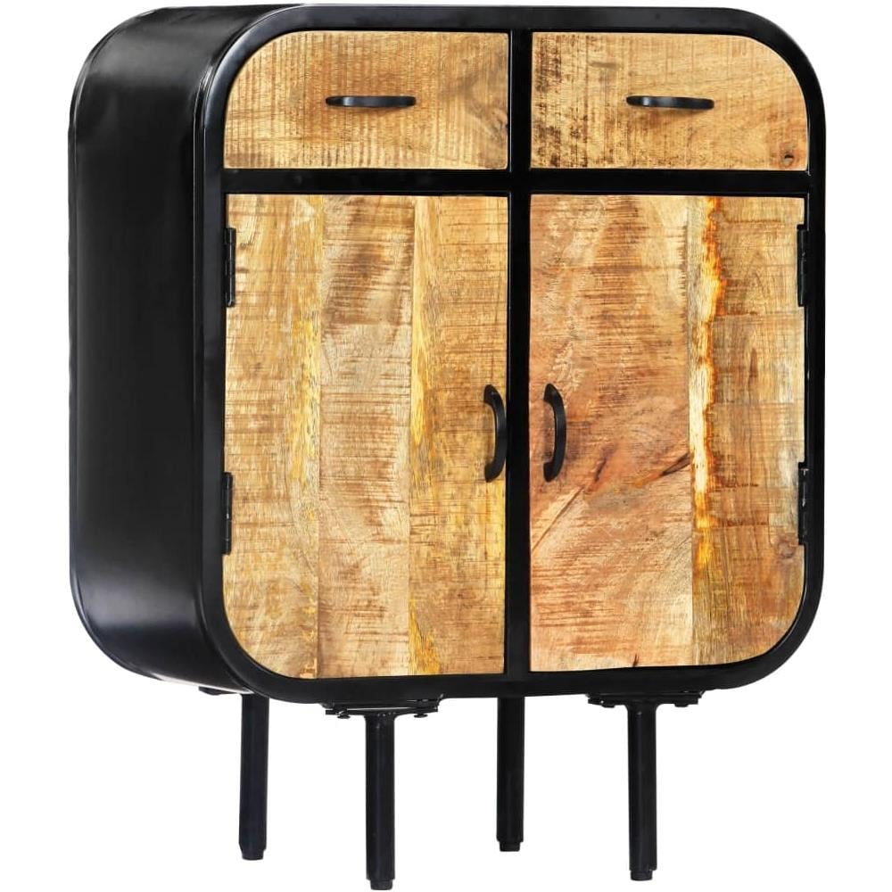 Credenza 60x30x75 Cm Legno Massello Di Mango E Ferro - Foto 1