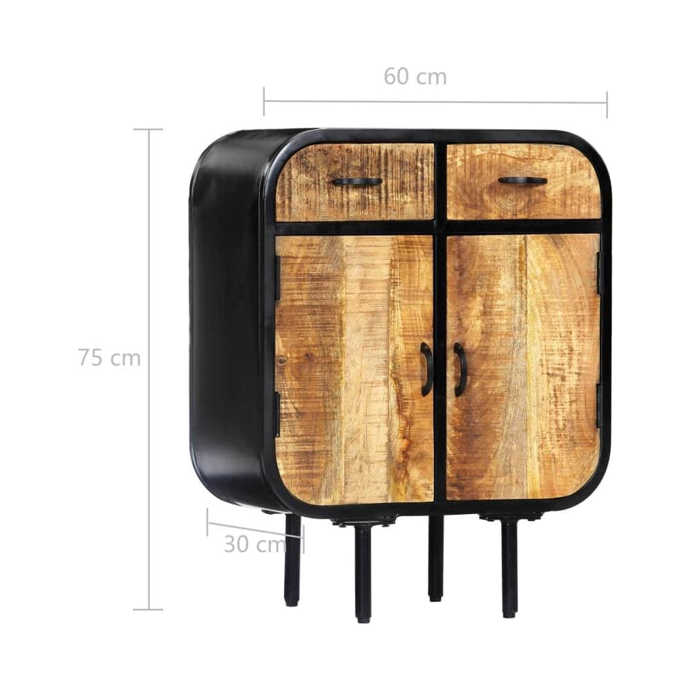 Credenza 60x30x75 Cm Legno Massello Di Mango E Ferro - Foto 8
