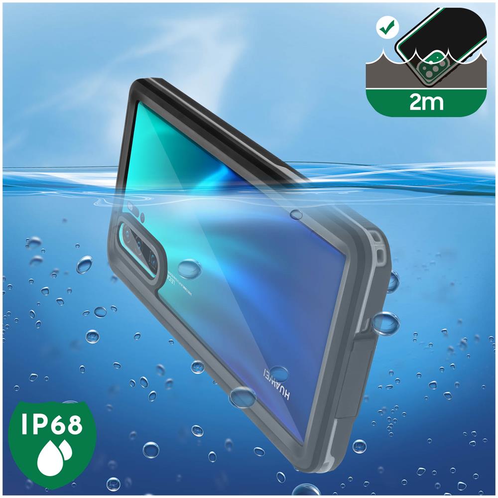 Cover Huawei P30 Pro Bimateria Waterproof 2m Con Vetrino Nero - Foto 5