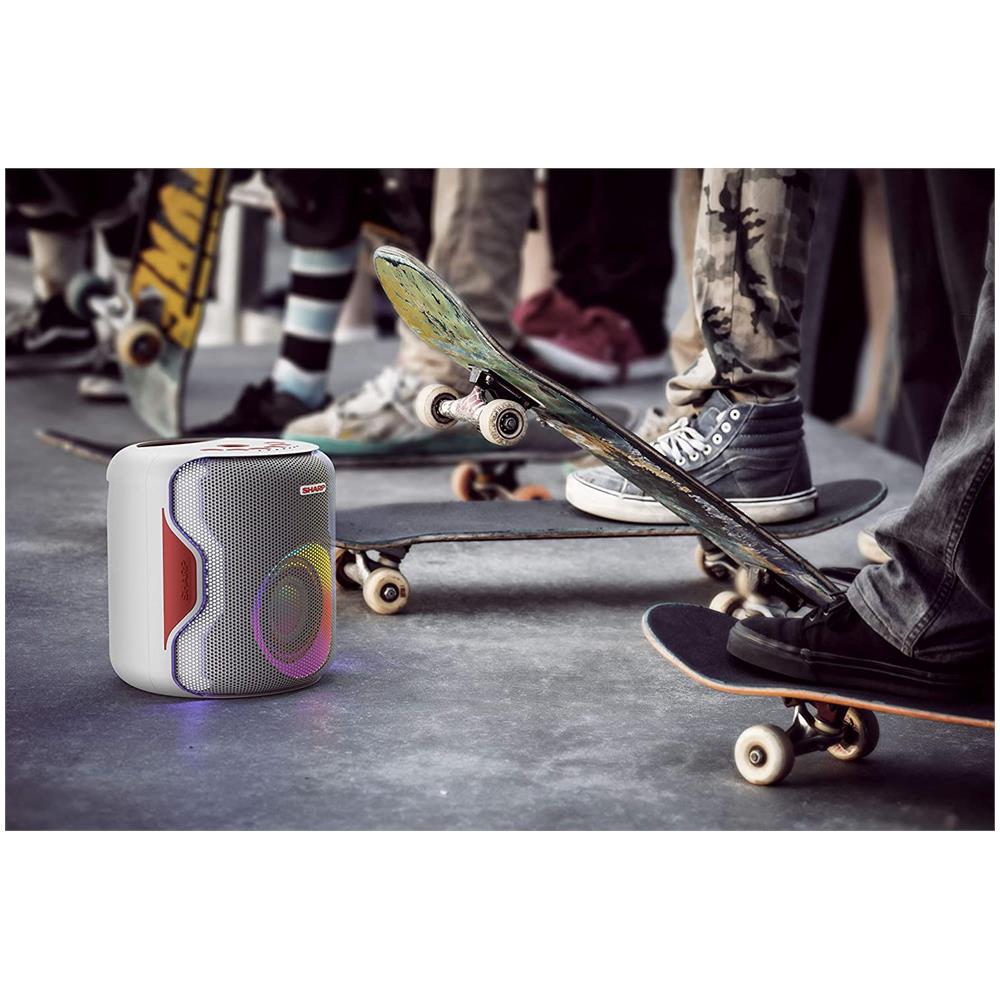 Speaker per Feste PS-919 Wireless Bluetooth 2.1 Canali Batteria Ricaricabile Potenza 130 Watt USB AUX Luci Led Colore Bianco - Foto 5