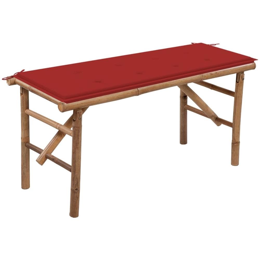 Panca Da Giardino Pieghevole Con Cuscino 118 Cm In Bamb? - Foto 1