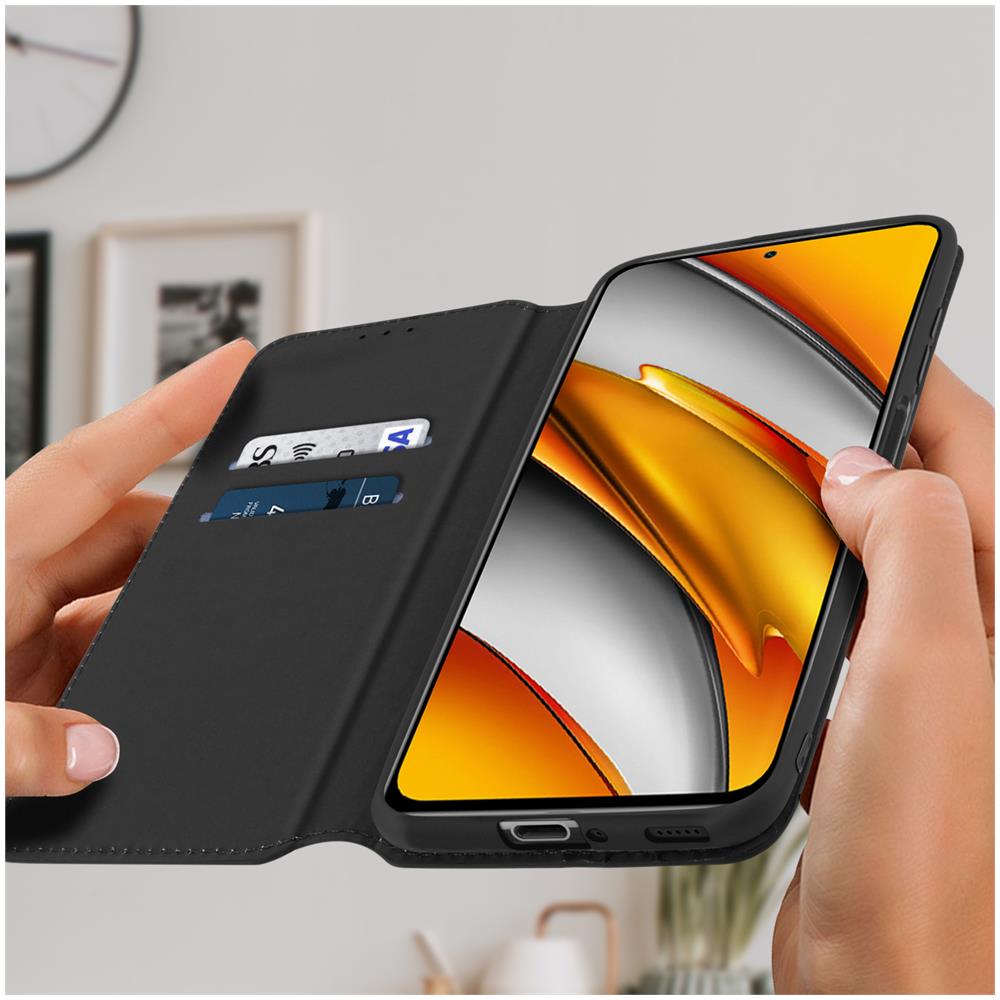 Custodia Xiaomi Poco F3 / Mi 11i Libretto Portafoglio Funzione Supporto Nera - Foto 2