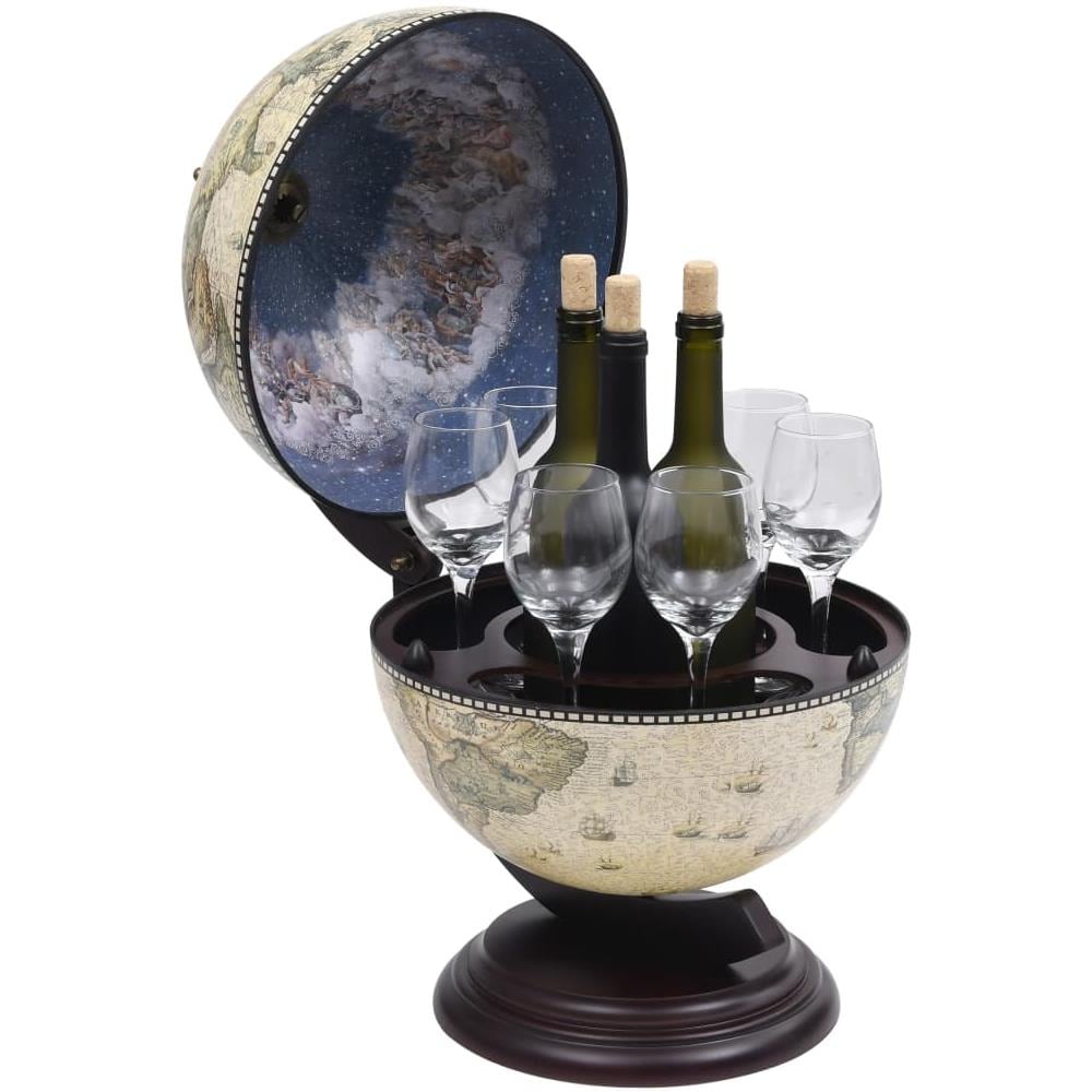 Minibar Da Tavola A Globo Supporto Per Vini In Eucalipto Verde - Foto 2