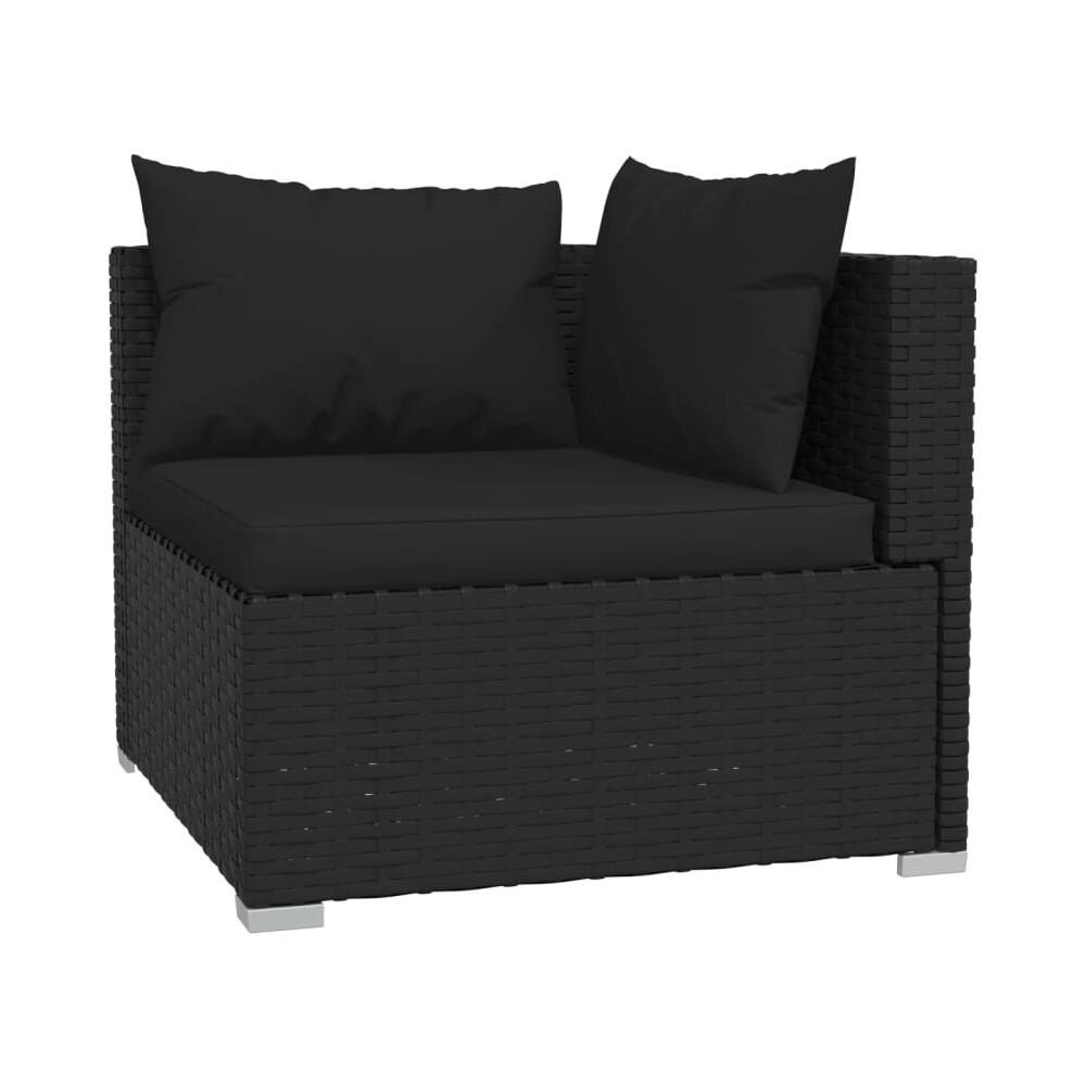 Set Divani Da Giardino 4 Pz Con Cuscini In Polyrattan Nero - Foto 8