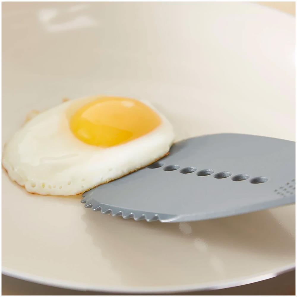 Nordic Nordic Set Di 6 Utensili Da Cucina Nylon + Portautensili, Manici Effetto Legno Grigio - Foto 2