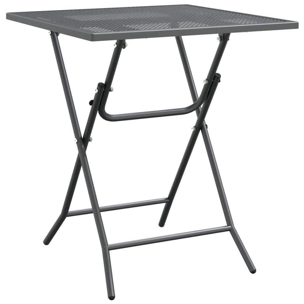 Tavolo Da Giardino 60x60x72 Cm Rete Metallica Espansa Antracite - Foto 1