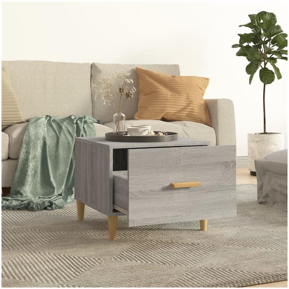 Tavolino Da Salotto Grigio Sonoma 50x50x40 Cm Legno Multistrato - Foto 2